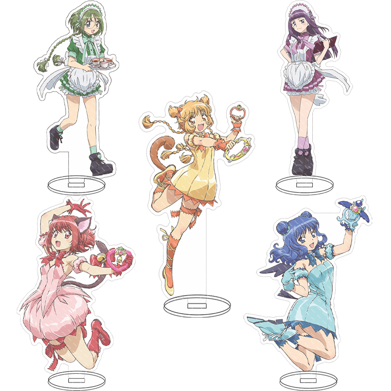 Anime Merchandise Collection - 16cmのアニメ「東京ミュウミュウ」の登場人物、一穂、桃井、ミント、愛沢、レタス、ミドリカワ、プディング、フォンのアクリルスタンドフィギュア。コスプレ用、装飾品、ギフトとして。
