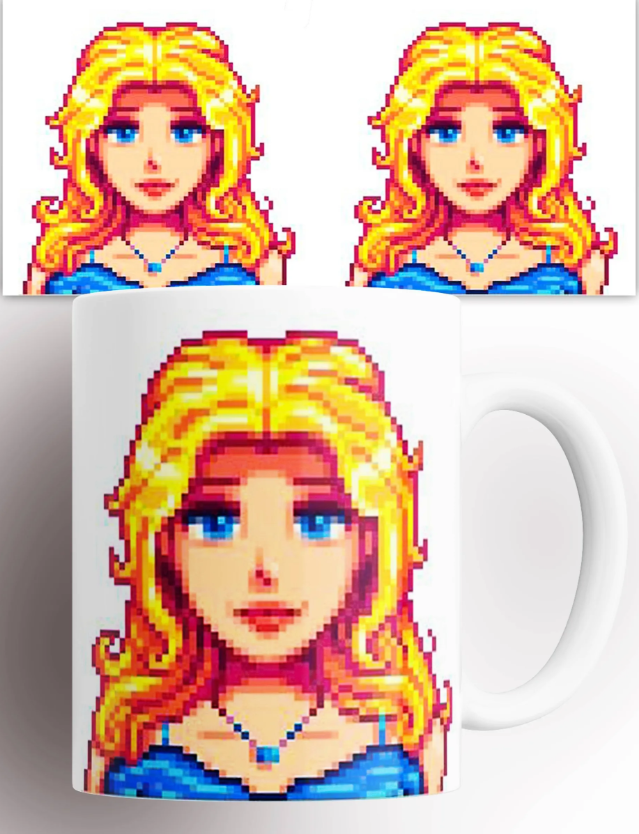 スターデューバレーの村人ピクセルポートレート白いセラミックコ - Anime Merchandise Mugs のレビューと価格